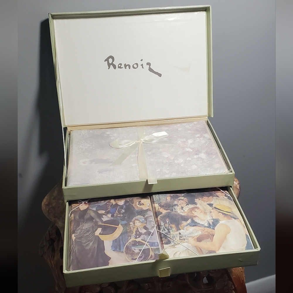 Vintage RENOIR Stationery Set Blank Note Cards Writing Paper Art Impressionism